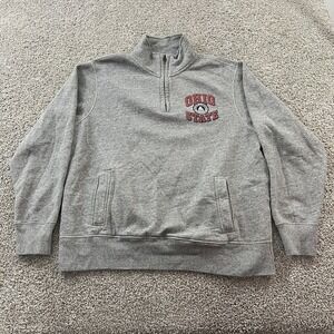 Ohio‎ State Buckeyes Sweater Mens XL Gray 1/4 Zip College Football Streetwear